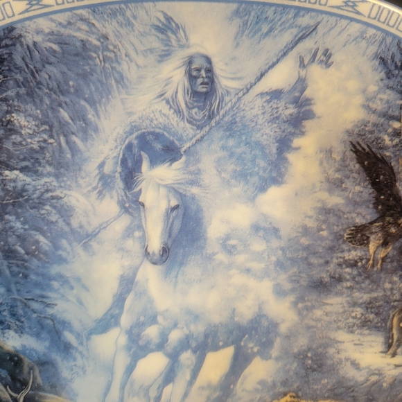VTG Bradford Exchange 1993 "Snow Rider" limited ed. Collection plate w/certific. - Picture 5 of 13